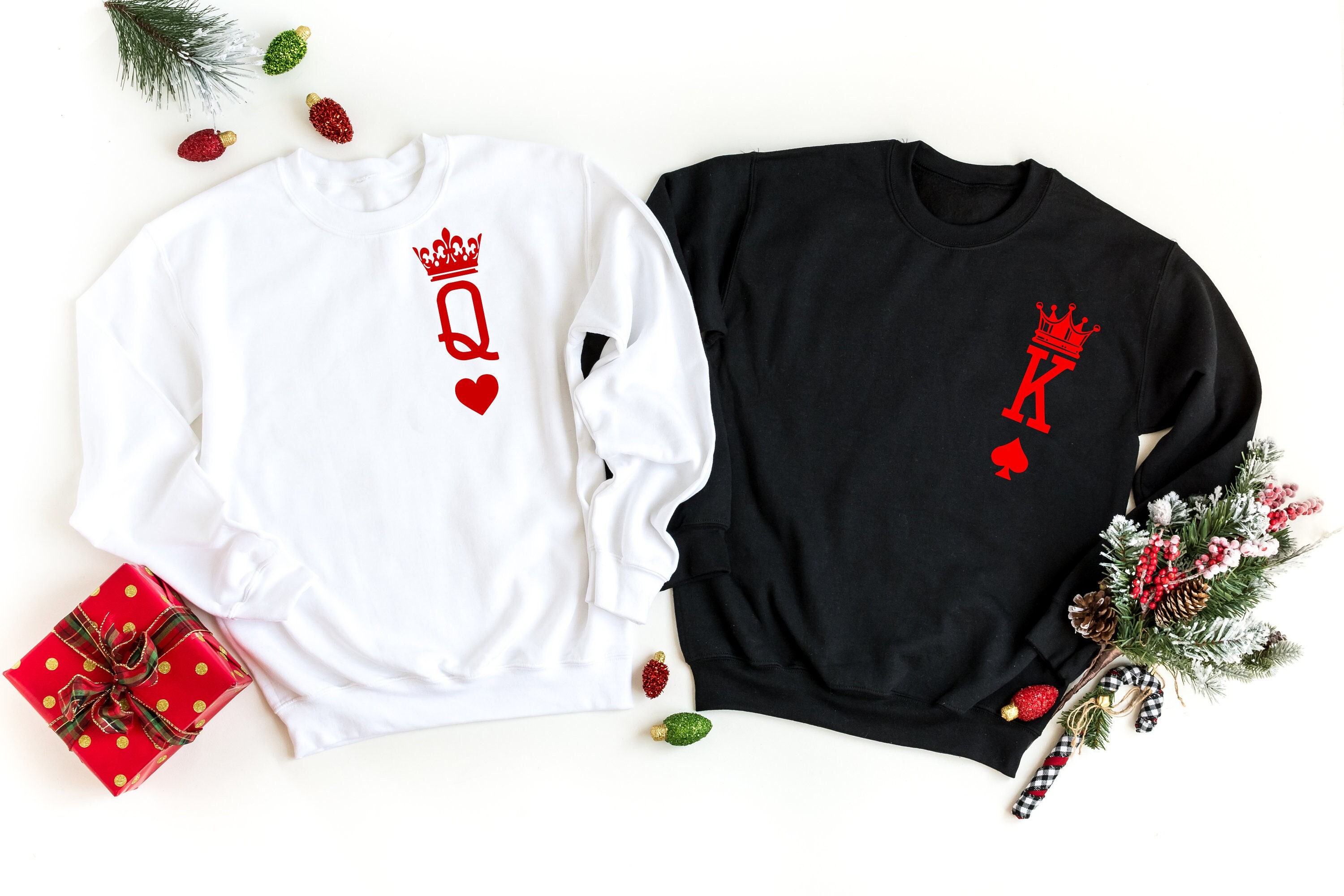 King Queen Hoodies, Conjunto de King & Queen, Pärchen Pullover, Parejas  Sudaderas, King Queen Sweaters, King Queen Hoodie, Regalo de Navidad -   España