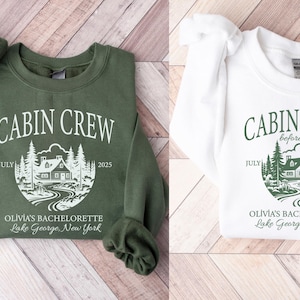 Custom Cabin Crew Bachelorette Sweatshirt, Camping Bachelorette Party Shirt, Bachelorette Favors, Bachelorette Crewneck, Girls Trip Shirt image 1