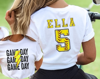 Personalized Softball Shirt With Custom Number And Name, Sports Shirt, Softball Mom Tee, Personalized Softball Gifts, Softball Team Shirt