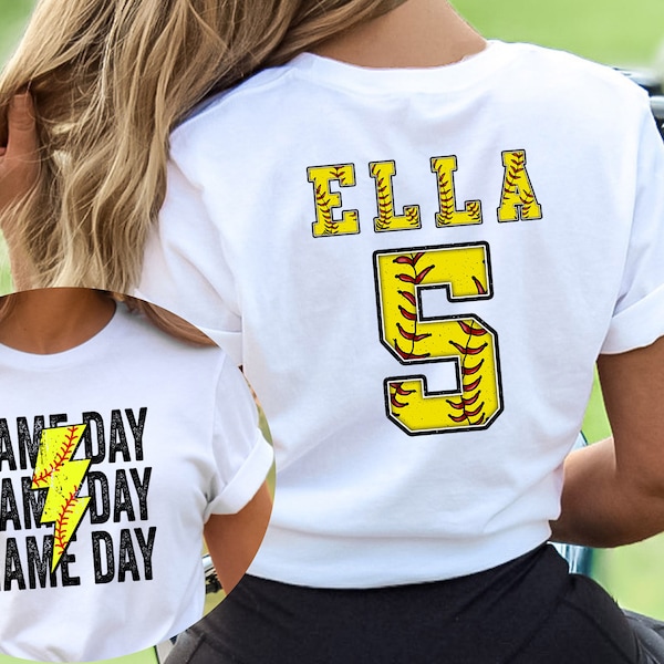 Camiseta de softbol personalizada con número y nombre personalizados, camiseta deportiva, camiseta de softbol para mamá, regalos de softbol personalizados, camiseta del equipo de softbol