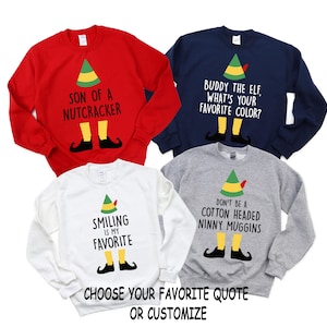 Customized Christmas Elf Sweatshirt, Funny Christmas Sweatshirt, Christmas Hoodie, Christmas Gift, Christmas Movie Shirt, Family Christmas