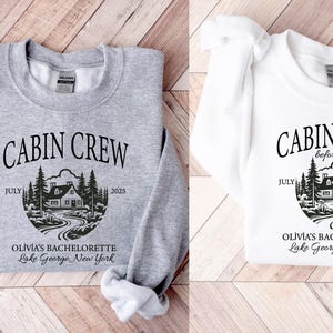Custom Cabin Crew Bachelorette Sweatshirt, Camping Bachelorette Party Shirt, Bachelorette Favors, Bachelorette Crewneck, Girls Trip Shirt image 4