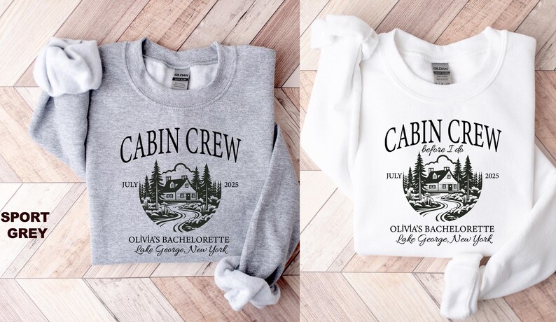 Custom Cabin Crew Bachelorette Sweatshirt, Camping Bachelorette Party Shirt, Bachelorette Favors, Bachelorette Crewneck, Girls Trip Shirt image 4