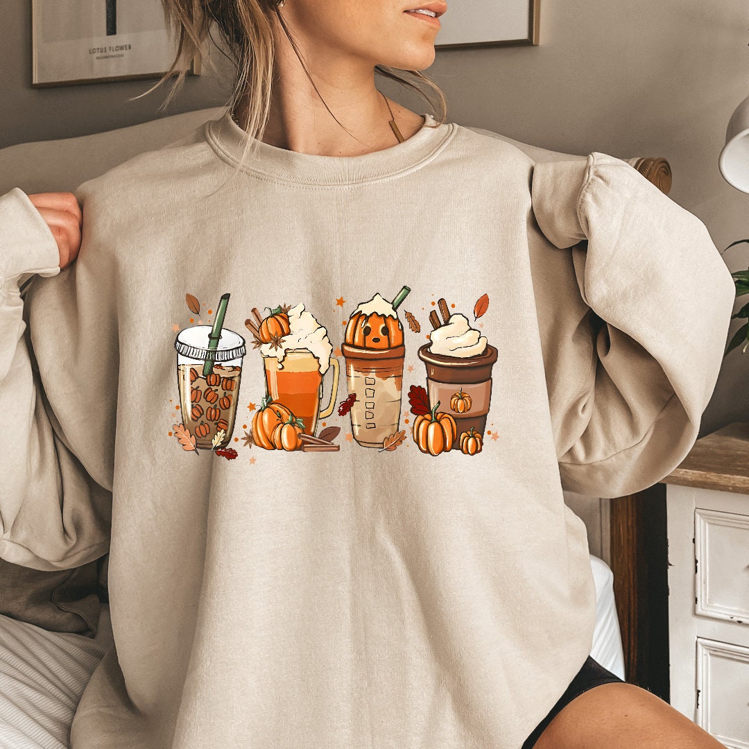 Vintage Pumpkin Art Prints Casual Cotton Sweatshirt