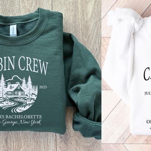 Custom Cabin Crew Bachelorette Sweatshirt, Camping Bachelorette Party Shirt, Bachelorette Favors, Bachelorette Crewneck, Girls Trip Shirt image 7