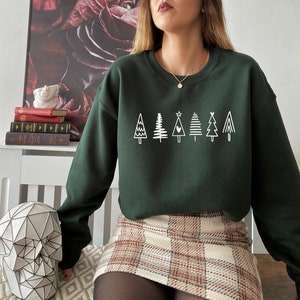 Christmas Tree Sweatshirt Christmas Tree Sweater for Women Winter Christmas Tree Crewneck