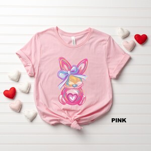 Funny Bunny Easter Shirt, Bunny Coquette Bow T-Shirt, Pink Bunny Easter Shirt, Gift for Easter, Girls Easter Shirt, Happy Easter Day Gift