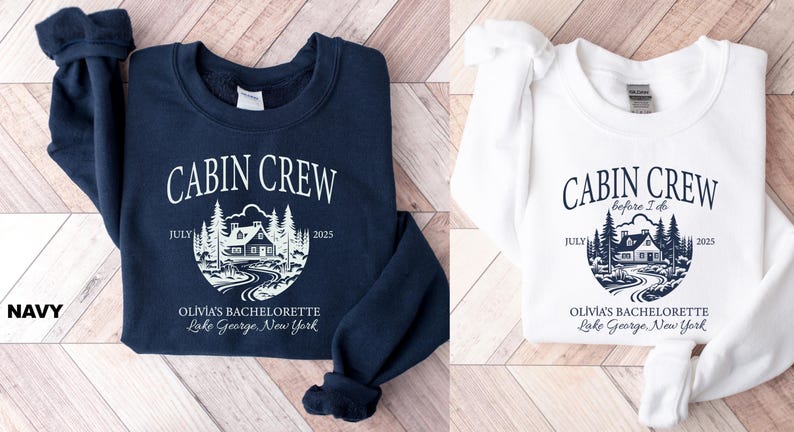 Custom Cabin Crew Bachelorette Sweatshirt, Camping Bachelorette Party Shirt, Bachelorette Favors, Bachelorette Crewneck, Girls Trip Shirt image 8