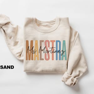 Personalized Maestra Sweatshirt, Spanish Teacher Sweatshirt, Maestra Bilingue Shirt, Bilingual Teacher Gift, Custom Teacher Name Shirt