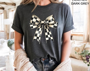 Funny Race Bow Shirt, Cute Racing Shirt, Gift For Race Lover, Racer Shirt, Race Day Gift, Car Race Shirt, Sport Mom Gift, Mothers Day Gift