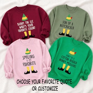 Customized Christmas Elf Sweatshirt, Funny Christmas Sweatshirt, Custom Christmas Elf Shirt, Family Christmas Gift, Christmas Movie Shirt