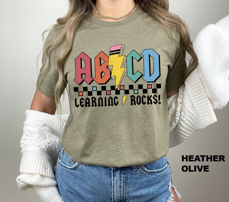 ABCD Back to School Shirt, Learning Rocks Tshirt, School Shirt, Cool ...