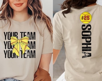 Personalized Softball Shirt, Custom Sports Shirt, Softball Mom Shirt, Personalized Softball Gifts, Softball Team Shirt, School Mascot Shirt