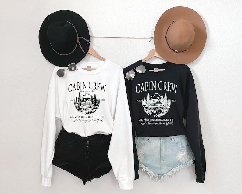 Custom Cabin Crew Bachelorette Sweatshirt, Camping Bachelorette Party Shirt, Bachelorette Favors, Bachelorette Crewneck, Girls Trip Shirt image 2