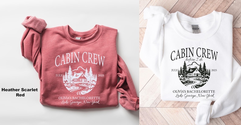 Custom Cabin Crew Bachelorette Sweatshirt, Camping Bachelorette Party Shirt, Bachelorette Favors, Bachelorette Crewneck, Girls Trip Shirt image 6