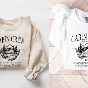 Custom Cabin Crew Bachelorette Sweatshirt, Camping Bachelorette Party Shirt, Bachelorette Favors, Bachelorette Crewneck, Girls Trip Shirt image 3