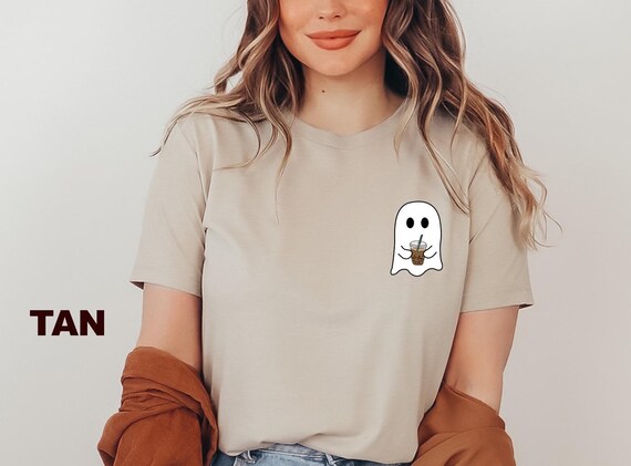 Cute Spooky Shirt, Funny Ghost Tee, Spooky Season Shirt, Fall Coffee Lover Tee, Halloween Party Tee, Little Ghost Shirt, Boo Drinking Tee