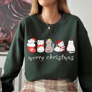 Funny Christmas Cats Shirt, Meowy Christmas Sweatshirt, Christmas Shirt, Cat Lover Christmas Gift, Merry Christmas Shirt, Womens Christmas