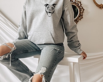 Pitbull sweatshirt, Pitbull dog owner sweatshirt, unisex dog owner sweatshirt, pet sweat, pitbull pocket sweat