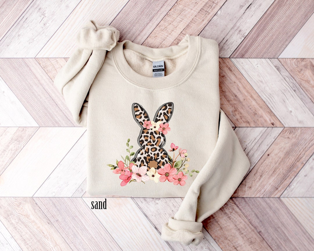さらに100円引き◆LMC◆FLOWER BUNNIES HOODIE Floral Bunny Sweatshirt, Cute Easter Sweatshirt, Spring