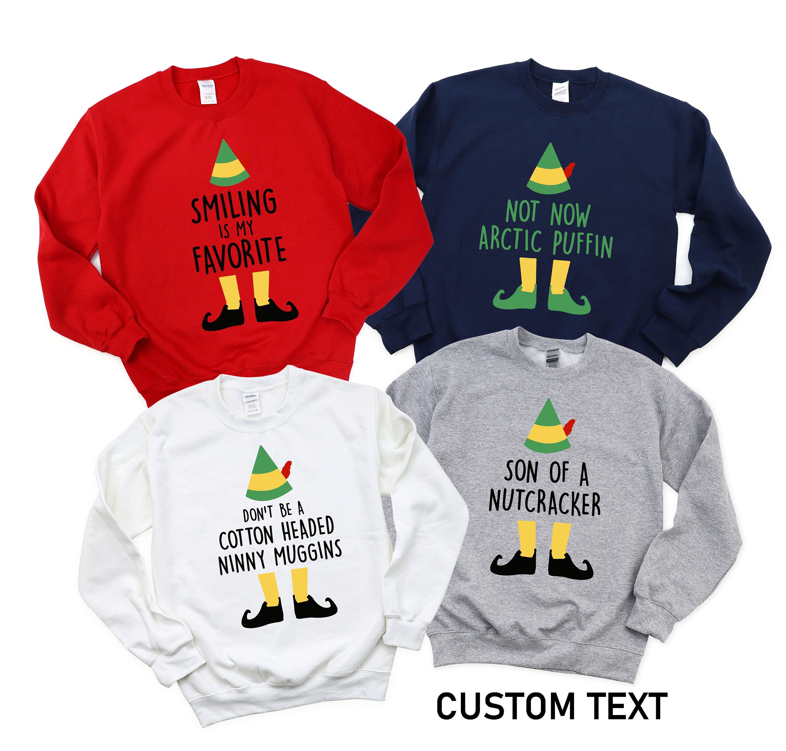 Customized Christmas Elf Sweatshirt Funny Christmas Sweatshirt Elf Christmas Hoodie Christmas Gift Christmas Movie Shirt Etsy
