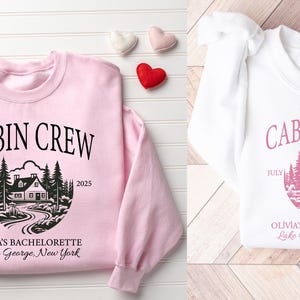 Custom Cabin Crew Bachelorette Sweatshirt, Camping Bachelorette Party Shirt, Bachelorette Favors, Bachelorette Crewneck, Girls Trip Shirt image 5