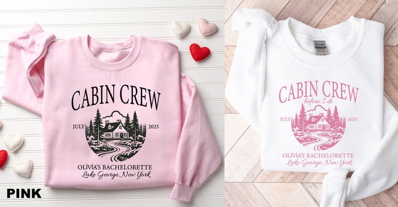 Custom Cabin Crew Bachelorette Sweatshirt, Camping Bachelorette Party Shirt, Bachelorette Favors, Bachelorette Crewneck, Girls Trip Shirt image 5