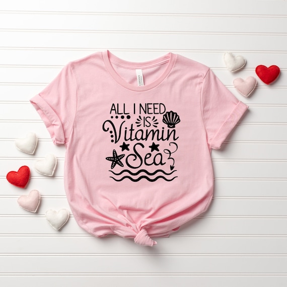 I Need Vitamin Sea Vacation T-Shirt, Holiday Beach Shirt,Humor Beach Shirt, Friend Vacation Shirt,Beach Lover Soft T-Shirt, Summertime Shirt