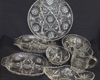 2402 Anchor Hocking Early American Prescut Star of David Vintage Servind Dishes by Anchor Hocking Great Condition Choose from List: