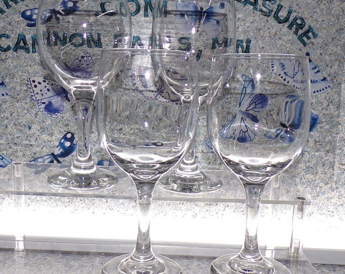 2208 Libbey 7" Tall Water Goblets Vintage - Set of 4 Footed Stemmed Iced Tea Glasses 10.75 oz. - No Chips or Cracks