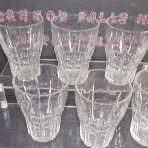 2212 Thumbprint Clear Glass Tumblers / Juice Glasses Vintage 4.25" Set of 6 - Good Condition No Chips or Cracks