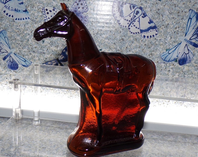 2207 Avon Sport of Kings Leather Wild Country After Shave Horse Decanter 5oz Empty