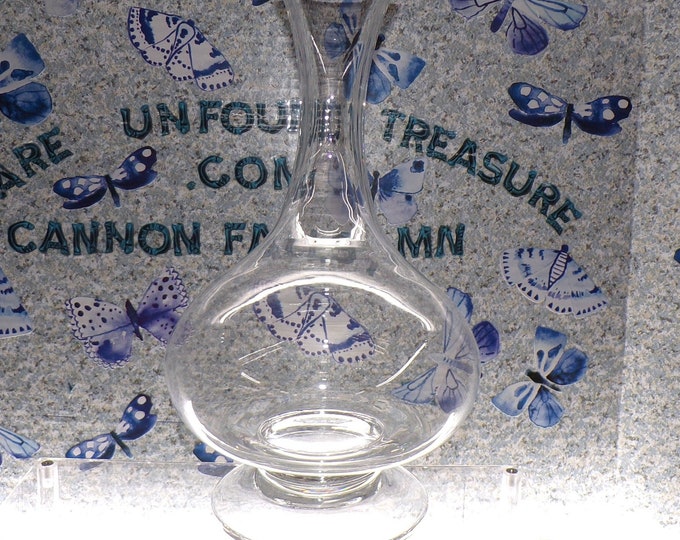 2208 Glass Decanter Bottle Vintage 11.5" Tall x 6.5" Wide - No Stopper - No Chips or Cracks