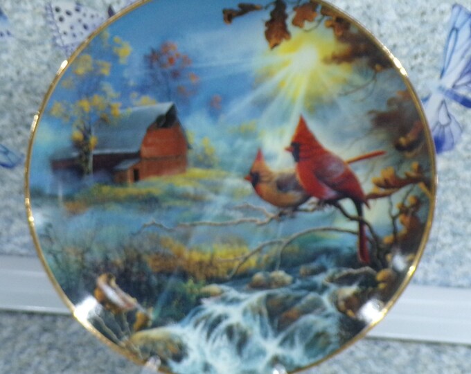 2209 Serenity at Sunrise Vintage 8" Collectors Plate by T. Morgan Crain - Fine Porcelain - No Chips or Cracks