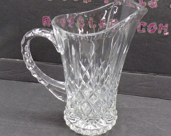 2212 Vintage 8.5" Tall Beautiful Footed 24% Lead Crystal Pitcher- No Chips or Cracks