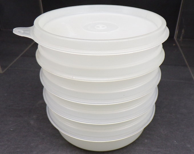 2304 Tupperware stackable Vintage Condiment Containers, 882-12, Made in USA - Good Condition Light Scratches