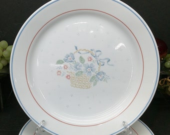 2402 Corelle Country Cornflower Blue Ribbon Basket Dinnerware Good Condition Choose From List: