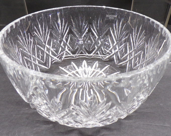 2303 Godinger Shannon Lead Crystal 8" Vintage Pineapple Cut Serving Bowl - Good Condition No Chips or Cracks