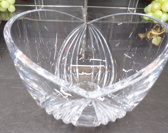 2307 Mikasa 8.25" Heavy Cut Lead Crystal Round Vase / Bowl - Good Condition No Chips No Cracks