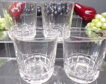 2306 Heavy Thick Glass 3.75" Lowball Tumblers Vintage Set of 4 - Good Condition No Chips or Cracks