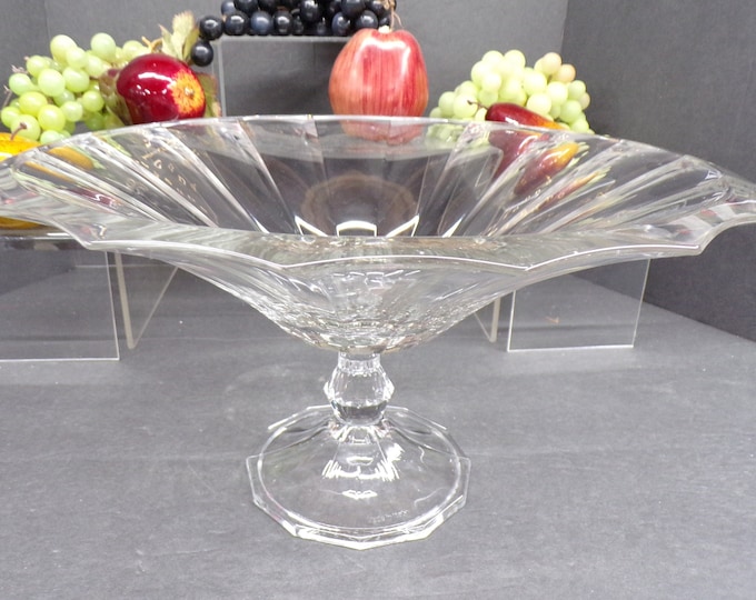2304 Serving Platter Bowl Vintage 13" Wide x 7.25" Tall Footed 24% Lead Crystal Made in Italy - Great Condition