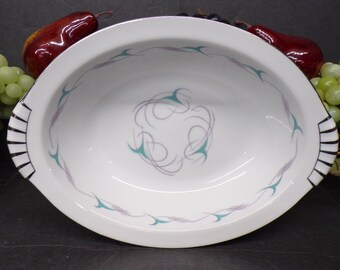 2307 Kent China Flair 11" x 8" Vintage Oval Serving Bowl