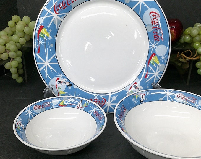 2401 Coca-Cola Stoneware Laughing Snowman Vintage Dinnerware- Great Condition Choose from List:
