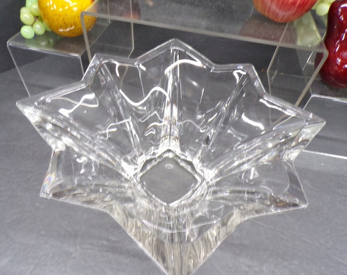 2307 Mikasa Crystal "Skyline" WX225/726 Vintage Square 10.25" Centerpiece Bowl - Starburst - One Point has a Hard to See Chip