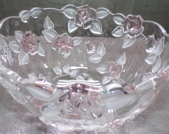 2609 Mikasa Bella Rosa 9" Crystal Glass Serving Bowl