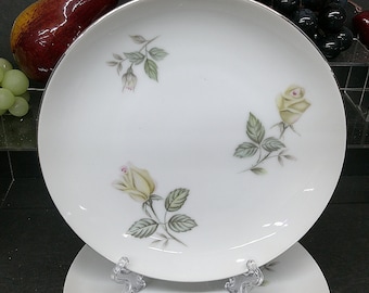 2403 Sango China Rosetta Vintage Yellow Rose Saucer Plates 6.25" Set of 8