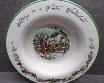 2602 Certified International Winter Wonderland One 9" Flat Rimmed Bowl by Susan Winget - Great Condition