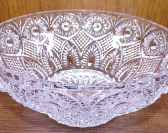 2505 Queens Lace Hobstar 10.25" Crystalex Bohemian Lead Crystal Bowl