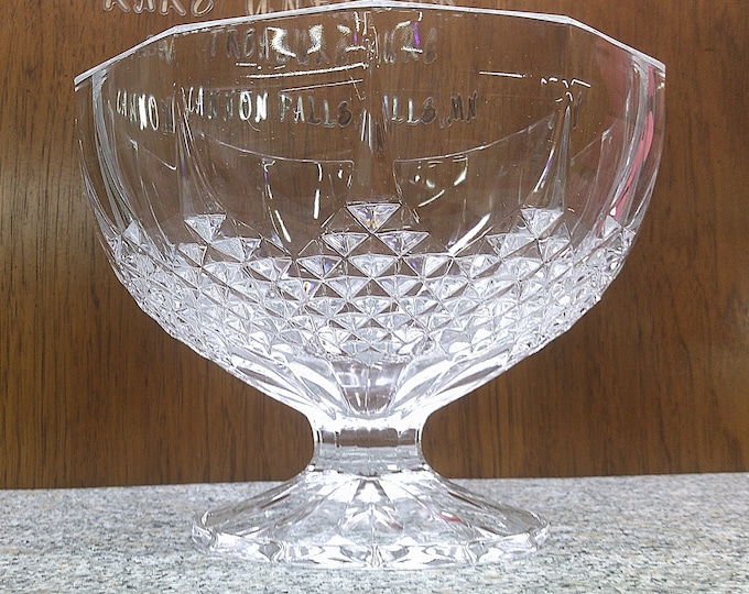 2406 Cristal D'Arques Longchamp Pedestal Compote Dish 8.5" Wide x 6.25" Tall Vintage 24% Lead Crystal- Made in France- Excellent Condition