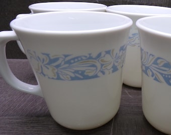 2609 Corelle Sea & Sand 10 oz Tea / Coffee Cups / Mugs Set of 4